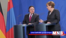 President of Mongolia Tsakhiagiin Elbegdorj and the Chancellor of Federal Republic of Germany Ange..