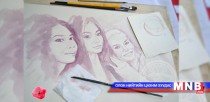 Зураач Э.Мягмардоржийн дарсаар зурсан хөрөг зургуудаас