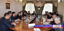 Speaker of the Parliament of Mongolia meets Minister S.Ye.Donskoy and First Deputy Minister E.V.Gr..