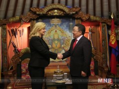 Монгол Улсын Ерөнхийлөгч Ц.Элбэгдорж БНХУ-ын Ерөнхийлөгч Колинда Грабар Китаровичтай уулзлаа 