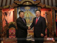 Монгол Улсын Ерөнхийлөгч Ц.Элбэгдорж БНИУ-ын Дэд Ерөнхийлөгч Мухаммед Юсуф Каллаг хүлээн авч уулзлаа