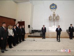 Монгол Улсын Ерөнхийлөгч Х.Баттулга дипломат корпус, ОУ-ын байгууллагын төлөөллүүдийг хүлээн авч у..