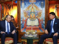 Монгол Улсын Ерөнхийлөгч У.Хүрэлсүхэд ОХУ-ын Гадаад хэргийн сайд С.В.Лавров бараалхав
