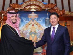 Ерөнхийлөгч У.Хүрэлсүх Саудын Арабын Хаант Улсын Эрхэм дээд Ханхүүг хүлээн авч уулзав