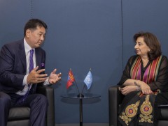 Ерөнхийлөгч У.Хүрэлсүх НҮБ-ын Эмэгтэйчүүдийн байгууллагын гүйцэтгэх захирал Сима Бахустай уулзлаа
