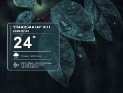 ЦАГ АГААР: Улаанбаатарт өдөртөө 24 хэм дулаан